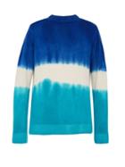 Matchesfashion.com The Elder Statesman - Tie Dyed Crew Neck Cashmere Sweater - Mens - Blue Multi