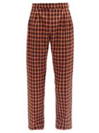 Matchesfashion.com Ahluwalia - Checked Wool-blend Safari Trousers - Mens - Red