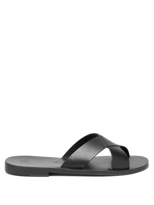 Matchesfashion.com Lvaro - Antonio Crossover Strap Leather Sandals - Mens - Black