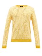 Fendi - Ff Vertigo-jacquard Knitted Sweater - Mens - Yellow
