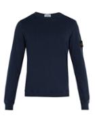Matchesfashion.com Stone Island - Crew Neck Cotton Sweatshirt - Mens - Blue