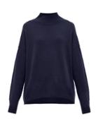 Matchesfashion.com Allude - Oversized High Neck Cashmere Sweater - Womens - Navy