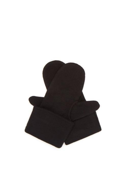 Totme - Brushed Twill Mittens - Womens - Black