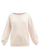 The Upside - Venera Off-the-shoulder Tie-dyed Cotton Sweatshirt - Womens - Light Pink Multi