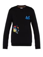 Matchesfashion.com Paul Smith - Planet Embroidered Cotton Sweatshirt - Mens - Black