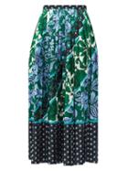 Matchesfashion.com Erdem - Nolana Wallpaper Kati Star-print Jacquard Skirt - Womens - Green Print