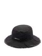 Matchesfashion.com Jacquemus - Bob Artichaut Frayed Logo-plaque Cotton Bucket Hat - Mens - Black