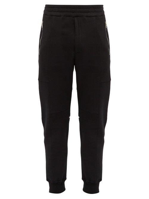 Matchesfashion.com Alexander Mcqueen - Zipped Cotton Track Pants - Mens - Black