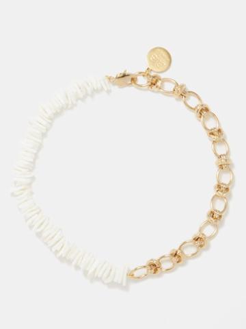 By Alona - Sol Shell & 18kt Gold-plated Necklace - Womens - White Multi