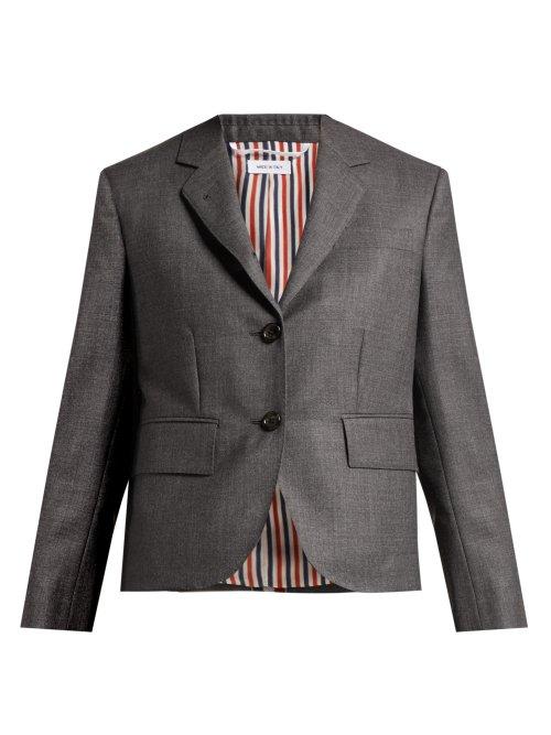 Matchesfashion.com Thom Browne - Striped Wool Suit Jacket - Womens - Dark Grey