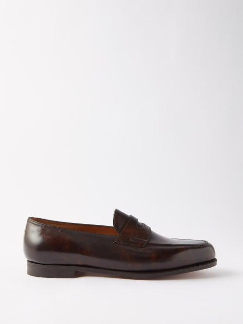 John Lobb - Lopez Leather Loafers - Mens - Dark Brown