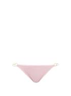 Heidi Klein - Ring-embellished Ribbed-jersey Bikini Briefs - Womens - Pink