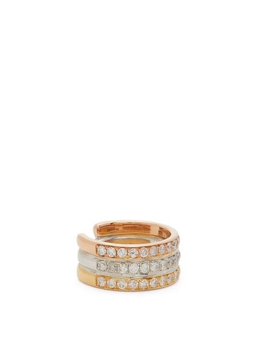 Matchesfashion.com Yvonne Leon - Diamond & 18kt Gold Ear Cuff - Womens - Yellow Gold