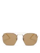 Matchesfashion.com Saint Laurent - Aviator Metal Sunglasses - Mens - Brown Gold