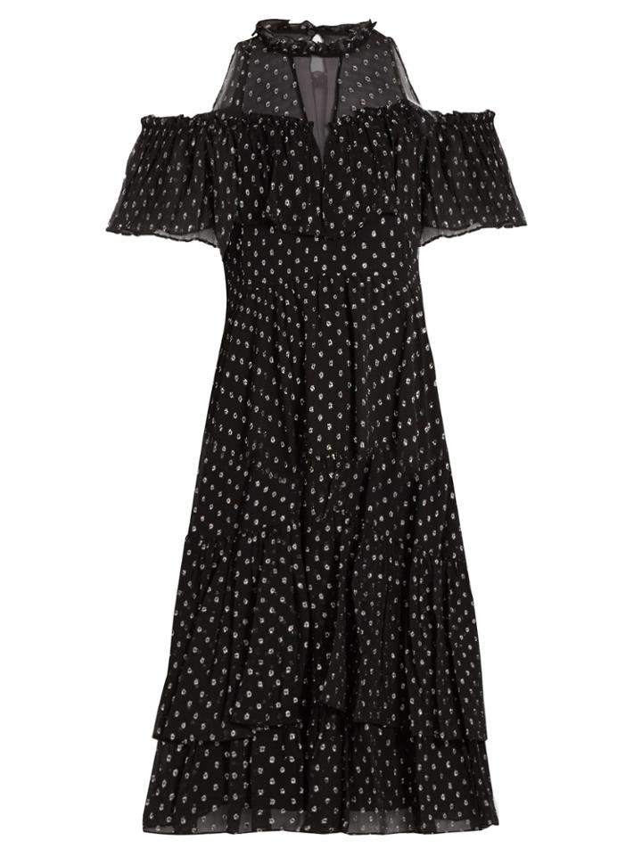 Rebecca Taylor Spot Fil Coup Silk-blend Chiffon Dress
