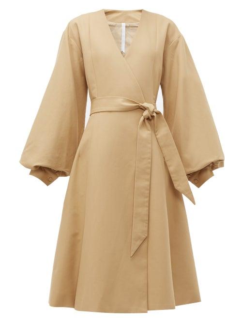 Matchesfashion.com Merlette - Sian Tie Waist Cotton Coat - Womens - Brown