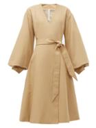 Matchesfashion.com Merlette - Sian Tie Waist Cotton Coat - Womens - Brown