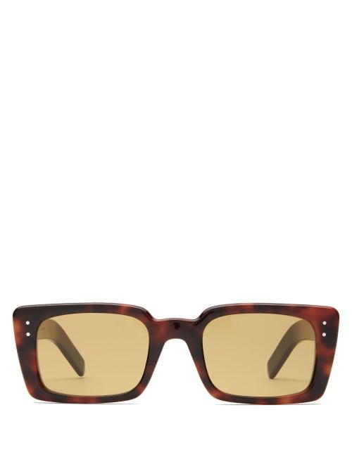 Matchesfashion.com Gucci - Rectangle Tortoiseshell Acetate Sunglasses - Womens - Tortoiseshell