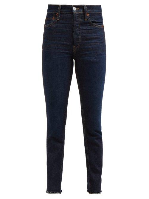 Matchesfashion.com Re/done Originals - Double Needle Slim Leg Jeans - Womens - Dark Denim