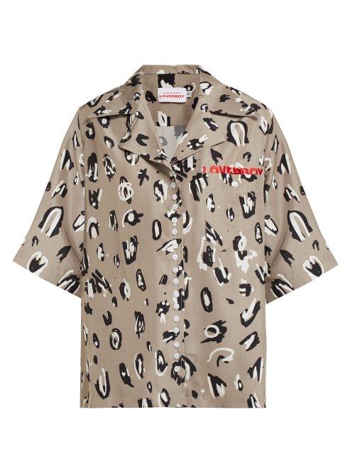 Matchesfashion.com Charles Jeffrey Loverboy - Leopard Print Silk Bowling Shirt - Womens - Leopard