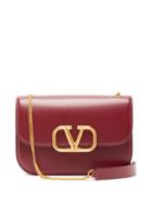 Matchesfashion.com Valentino - Small V Sling Leather Cross Body Bag - Womens - Burgundy