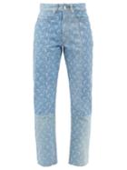 Matchesfashion.com Marine Serre - Logo-print Recycled Cotton-denim Trousers - Womens - Denim