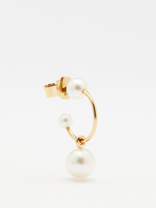 Sophie Bille Brahe - Claudia Pearl & 14kt Gold Single Earring - Womens - Pearl