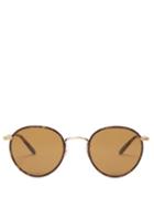 Matchesfashion.com Garrett Leight - Tortoiseshell Round Frame Sunglasses - Mens - Brown