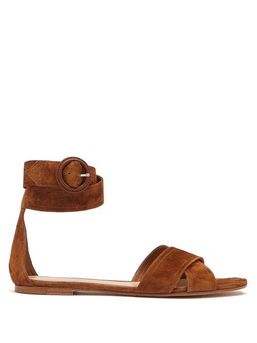 Matchesfashion.com Gianvito Rossi - Aiden Wrap Around Suede Sandals - Womens - Tan