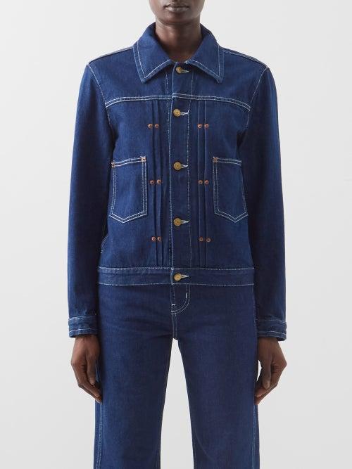 B Sides - Cecil Topstitched Denim Jacket - Womens - Indigo