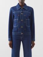 B Sides - Cecil Topstitched Denim Jacket - Womens - Indigo