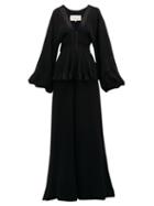 Matchesfashion.com William Vintage - Jean Varon 1970 Crepe Wide Leg Jumpsuit - Womens - Black