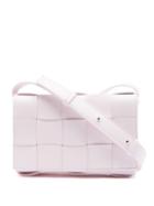 Bottega Veneta - Cassette Intrecciato-leather Cross-body Bag - Womens - Light Pink