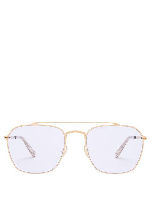 Matchesfashion.com Mykita - X Maison Margiela Aviator Sunglasses - Mens - Gold