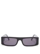 Matchesfashion.com Andy Wolf - Hume Sun Rectangular Frame Acetate Sunglasses - Mens - Black