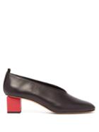 Matchesfashion.com Gray Matters - Mildred Block Heel Leather Pumps - Womens - Black