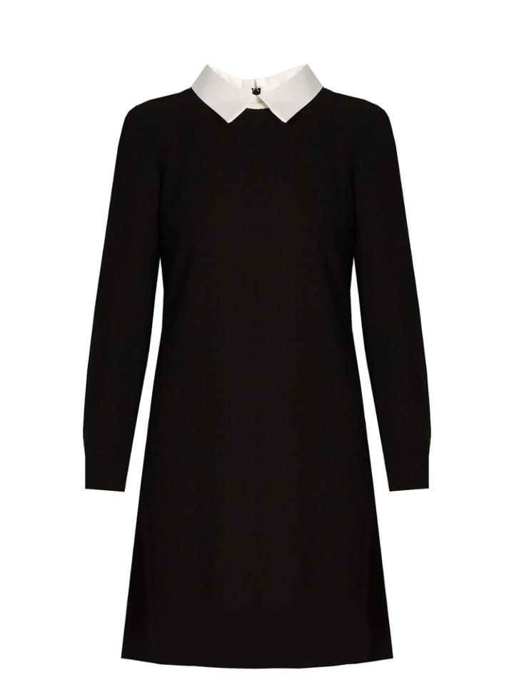 Goat Dusty Point-collar Wool-crepe Dress