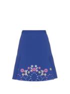 Peter Pilotto Geometric-embroidered Fluted Cady Mini Skirt