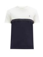 Matchesfashion.com Brunello Cucinelli - Bi-colour Cotton-jersey T-shirt - Mens - Navy Multi