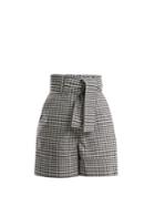 Sara Battaglia Vichy Gingham Cotton Shorts