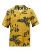 Paul Smith - Floral Bird-print Canvas Shirt - Mens - Yellow Multi