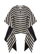 Delpozo Collarless Striped Linen-blend Faille Coat