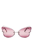 Matchesfashion.com Valentino - Butterfly Rimless Metal Sunglasses - Womens - Gold