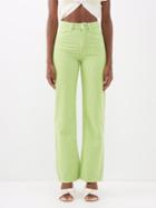 Wandler - Rose Corduroy Straight-leg Trousers - Womens - Green