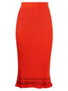 Matchesfashion.com Altuzarra - Gwendolyn Ribbed Knit Midi Skirt - Womens - Orange