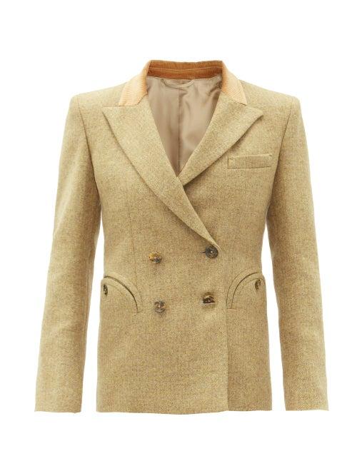 Matchesfashion.com Blaz Milano - Marigold Charmer Double-breasted Wool Blazer - Womens - Beige Multi