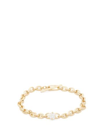 Ladies Fine Jewellery Lizzie Mandler - Knife Edge Diamond & 18kt Gold Chain Bracelet - Womens - Yellow Gold