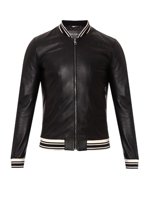 Dolce & Gabbana Leather Bomber Jacket