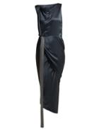 Matchesfashion.com Vivienne Westwood Anglomania - Vian Draped Satin Dress - Womens - Dark Grey