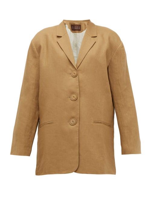 Matchesfashion.com Albus Lumen - Manus Oversized Linen Blazer - Womens - Camel